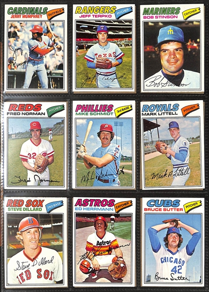 1977 Topps Baseball Near Complete Set - 658 of 660 Cards - w. Andre Dawson Rookie