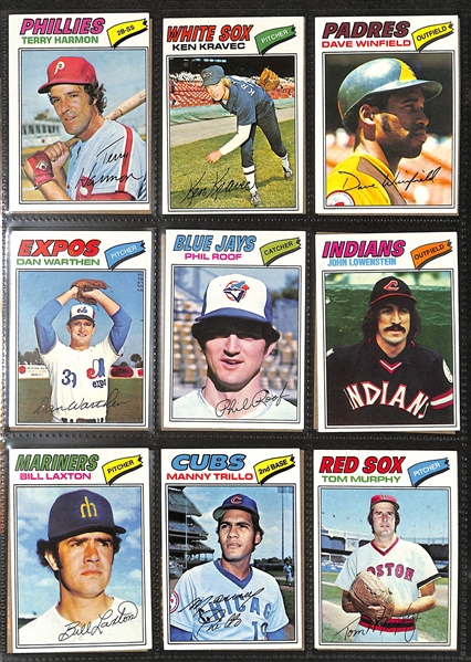 1977 Topps Baseball Near Complete Set - 658 of 660 Cards - w. Andre Dawson Rookie