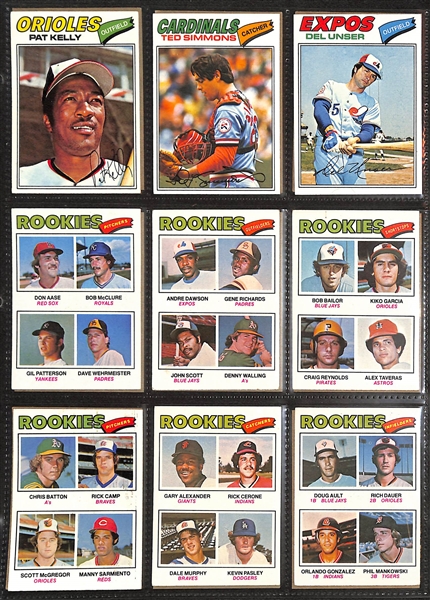 1977 Topps Baseball Near Complete Set - 658 of 660 Cards - w. Andre Dawson Rookie