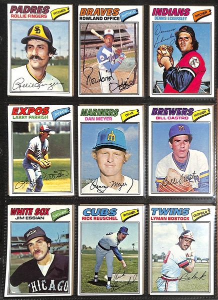 1977 Topps Baseball Near Complete Set - 658 of 660 Cards - w. Andre Dawson Rookie