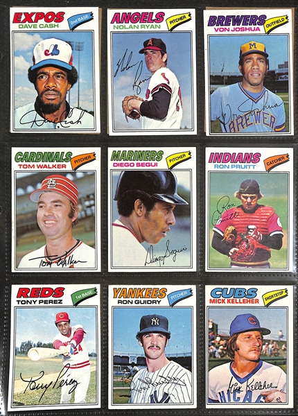 1977 Topps Baseball Near Complete Set - 658 of 660 Cards - w. Andre Dawson Rookie