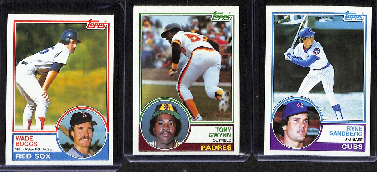 Lot of (2) 1983 Topps Baseball Complete Sets w. Rookies of Sandberg, Boggs & Gwynn