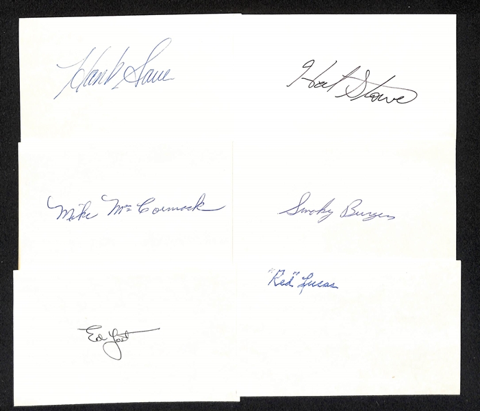 Lot of (180+) Mostly Baseball Signed Index Cards w. Duke Snider, Vince DiMaggio, Johnny Mize, + (JSA Auction Letter)