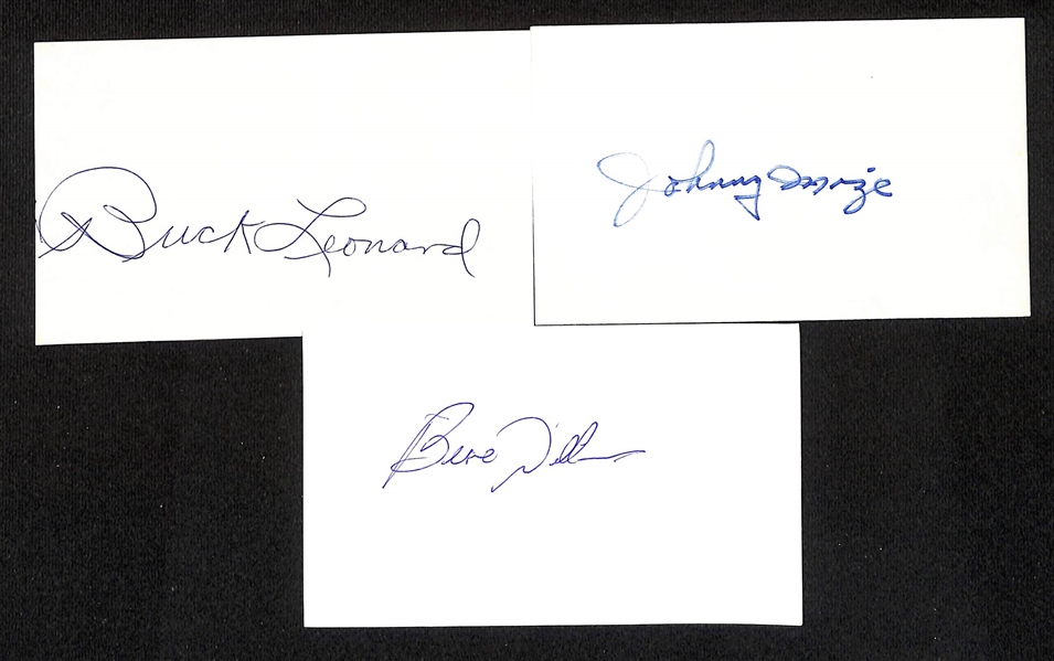 Lot of (140+) Mostly Baseball Signed Index Cards w. Buck Leonard, Johnny Mize, Bernie Williams + (JSA Auction Letter)