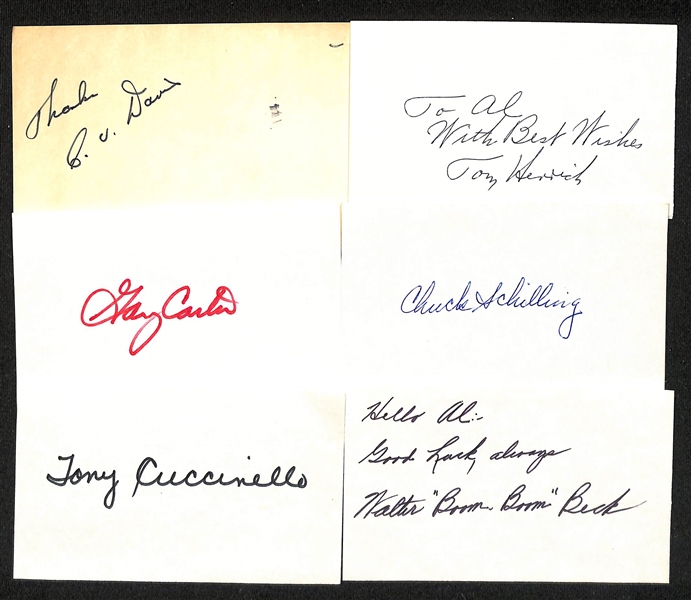 Lot of (150+) Mostly Baseball Signed Index Cards w. Tony Oliva, Sparky Anderson, Ted Lyons, + (JSA Auction Letter)