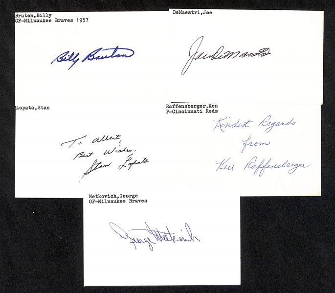 Lot of (120+) Mostly Baseball Signed Index Cards w. Stan Musial, George Kelly, Gary Carter, + (JSA Auction Letter)