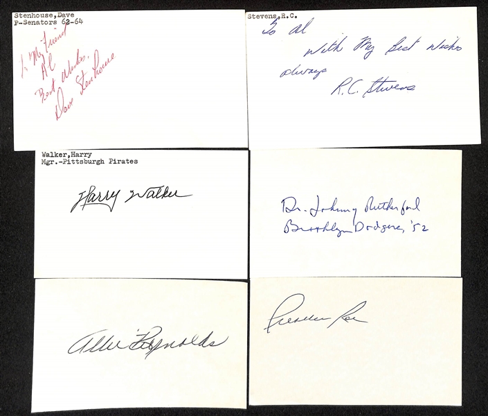 Lot of (175+) Mostly Signed Baseball Index Cards w. Casey Stengel, Eddie Mathews, James Cool Papa Bell, + (JSA Auction Letter)