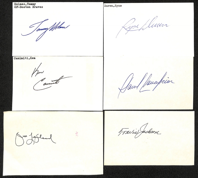 Lot of (175+) Mostly Signed Baseball Index Cards w. Casey Stengel, Eddie Mathews, James Cool Papa Bell, + (JSA Auction Letter)