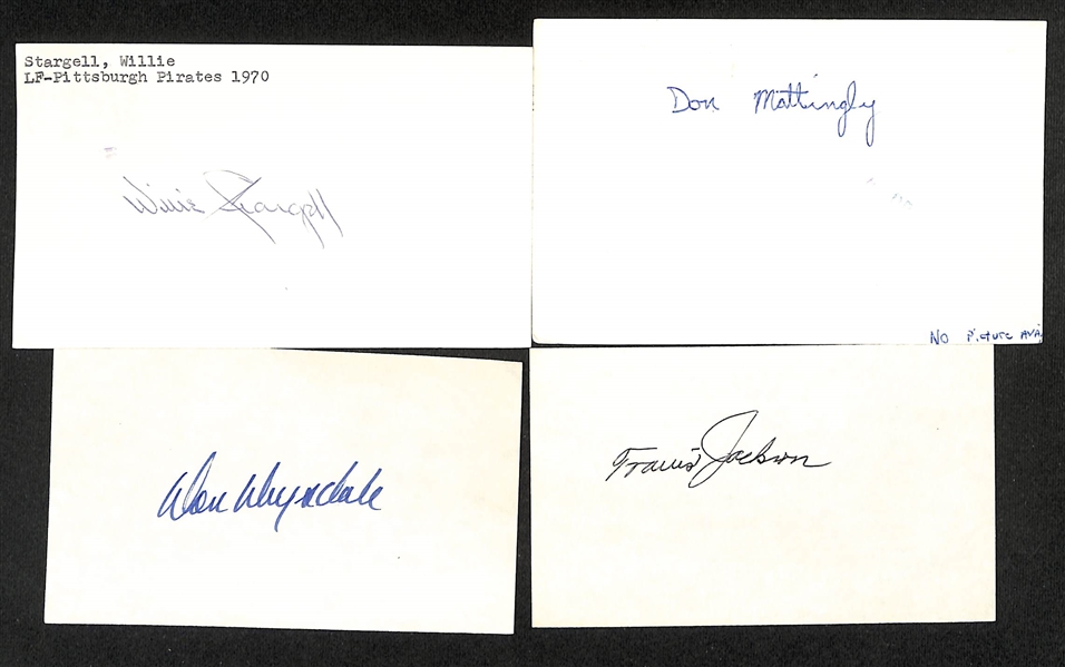 Lot of (185+) Mostly Baseball Signed Index Cards w. Willie Stargell, Don Mattingly, Don Drysdale, + (JSA Auction Letter)