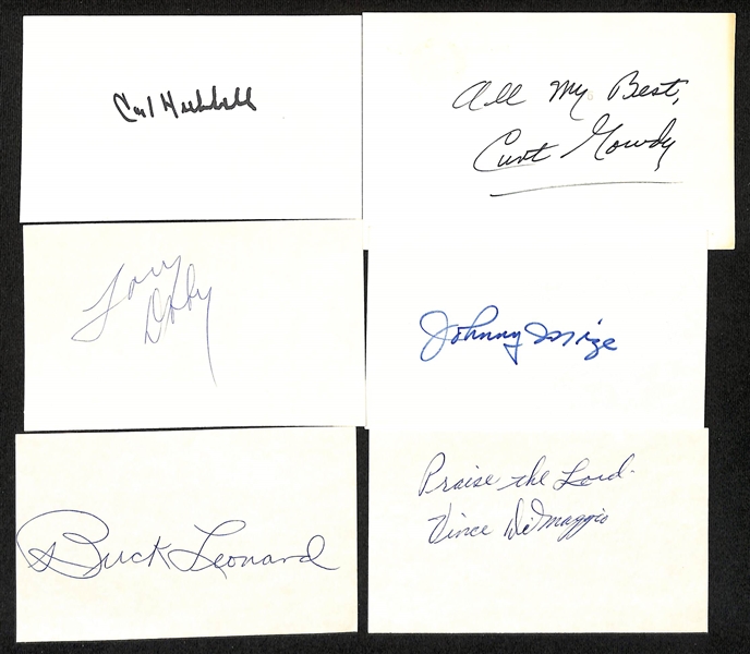 Lot of (175+) Mostly Baseball Signed Index Cards w. Carl Hubbell, Larry Doby, Johnny Mize, + (JSA Auction Letter)