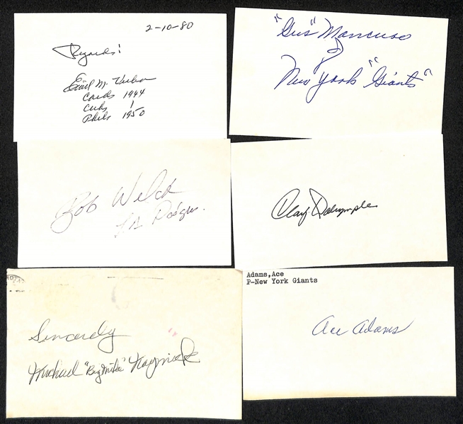 Lot of (175+) Mostly Baseball Signed Index Cards w. Carl Hubbell, Larry Doby, Johnny Mize, + (JSA Auction Letter)