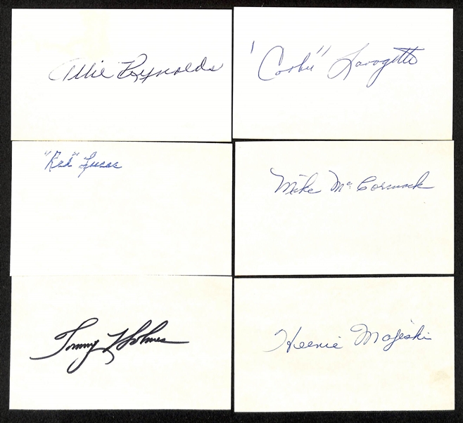 Lot of (175+) Mostly Baseball Signed Index Cards w. Carl Hubbell, Larry Doby, Johnny Mize, + (JSA Auction Letter)