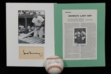 Bob Feller Signed Baseball, Hank Greenberg & Babe Dahlgren Signed Print/Card - JSA Auction Letter