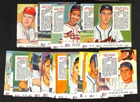 (28) 1954-55 Red Man Tobacco Cards w. Tabs - (25) 1954 (w. Spahn, Ford, Slaughter, Mathews, Roberts, Ashburn, +) and (3) 1955