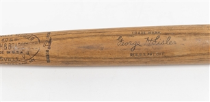 Vintage 1930s Hillerich & Bradsby Co. Bone Rubbed George H Sisler Model 35" Wooden Baseball Bat