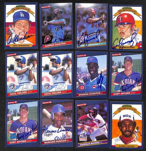 Lot of (455+) Signed 1986 Donruss Baseball Cards w. Tom Seaver, Eddie Murray, (2) Joe Carter + more (JSA Auction Letter) 