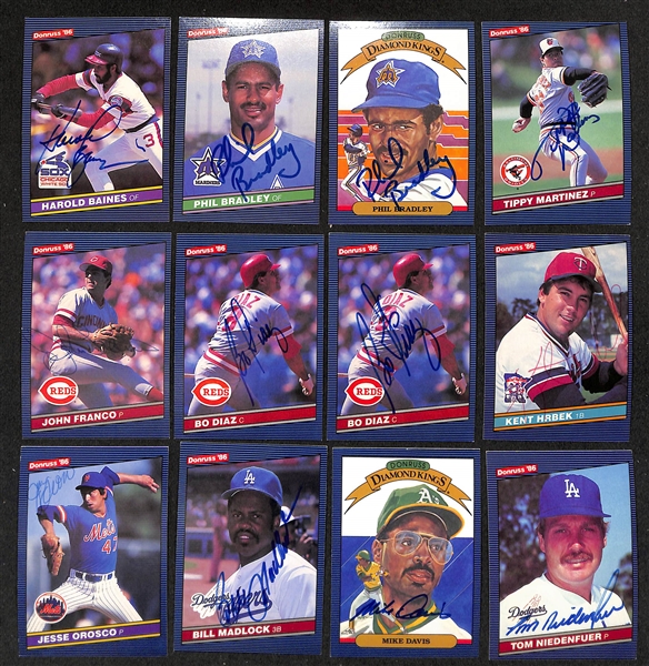 Lot of (455+) Signed 1986 Donruss Baseball Cards w. Tom Seaver, Eddie Murray, (2) Joe Carter + more (JSA Auction Letter) 