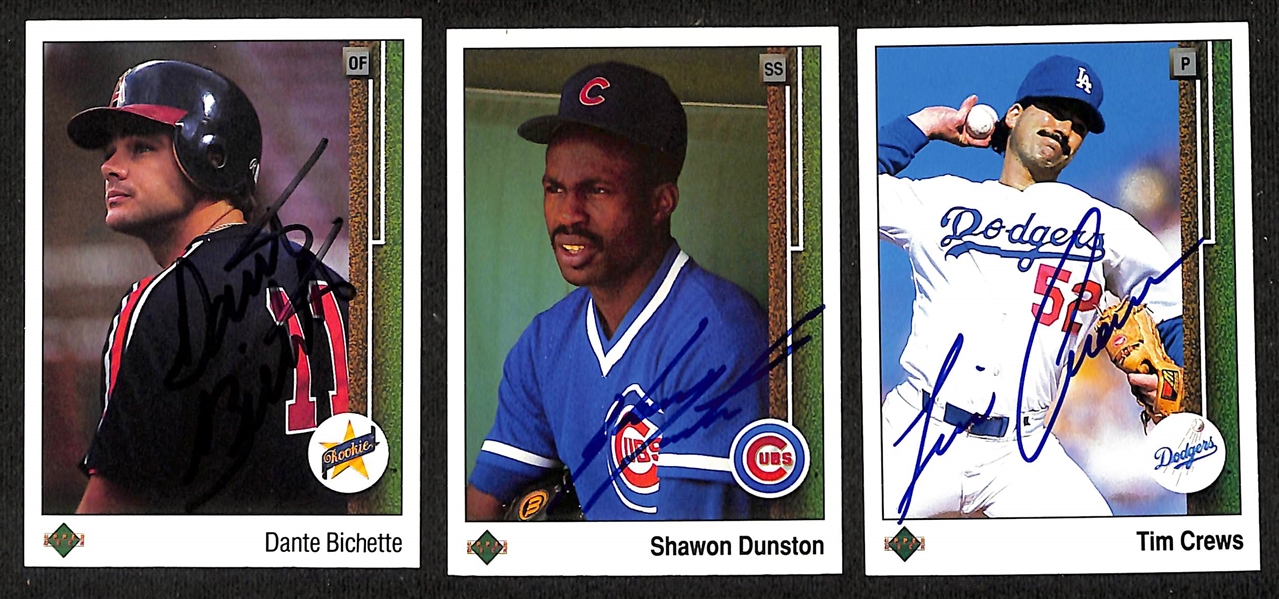 Lot of (175+) Signed 1989 Upper Deck Baseball Cards inc. Greg Maddux, John Smoltz, Tom Glavine, Craig Biggio, Gary Sheffield, + (JSA Auction Letter) 