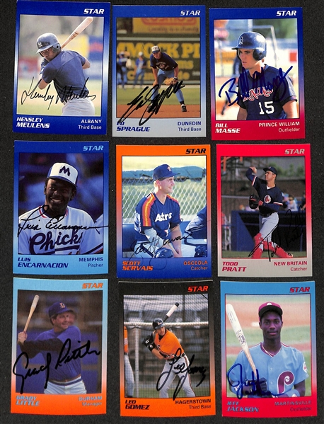 Lot of (225+) Signed 1989 Star Minor League Rookie Baseball Cards inc. Tino Martinez, Jeff Conine, Mark Leiter, Gerald Williams, + (JSA Auction Letter)