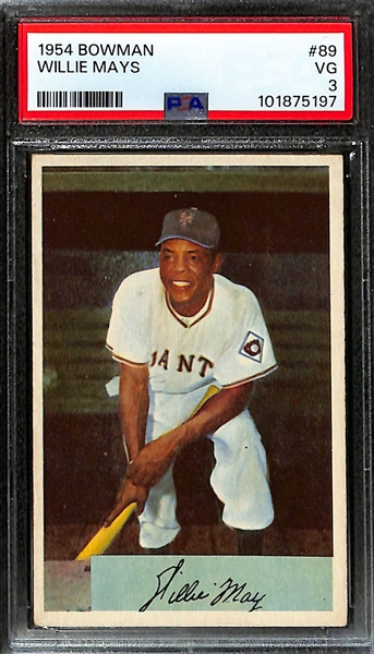 1954 Bowman Yogi Berra (#161) PSA 6 & Willie Mays (#89) PSA 3