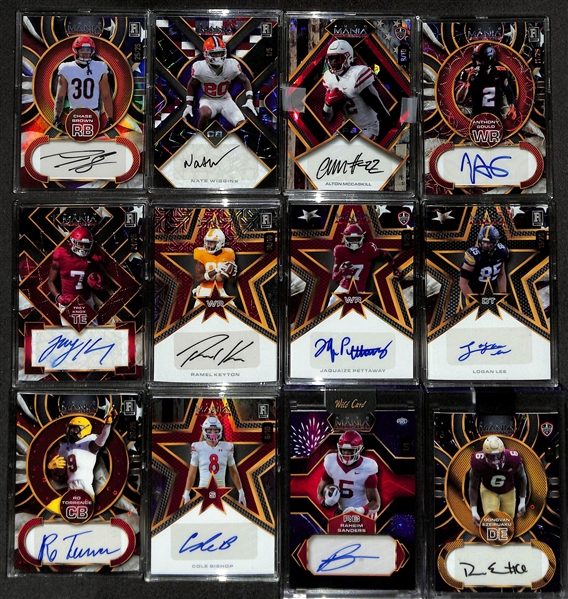 Lot of (16) 2024 Wild Card Auto Mania Numbered Autographed Cards w. Troy Fautanu & Xavier Legette