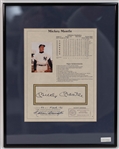 Mickey Mantle Signed Statistics Photo Collage + (JSA Auction Letter)