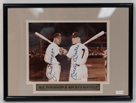 Mickey Mantle and Joe DiMaggio Signed Photograph +(JSA Auction Letter)