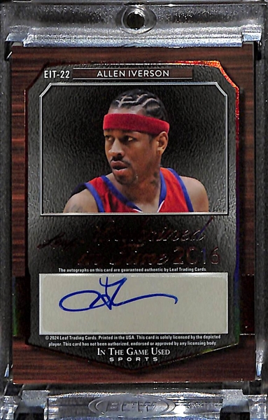 2024 Leaf In The Game Used Shaquille O'Neal/Allen Iverson Autograph (#/5)