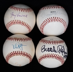 Lot of (4) Autographed Baseballs w. Mark McGwire, Brooks Robinson, Reggie Jackson, and Fay Vincent +(JSA Auction Letter)