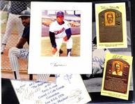 Lot of (6) Signed Photos and Magazines w. Brooks Robinson, Rod Carew, Dave Winfield, Robin Roberts, and more +(JSA Auction Letter)