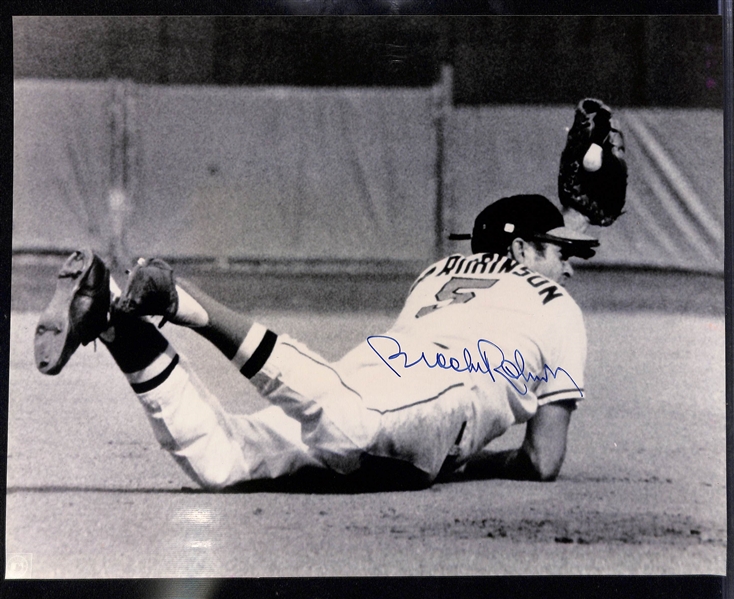 Lot of (6) Signed Photos and Magazines w. Brooks Robinson, Rod Carew, Dave Winfield, Robin Roberts, and more +(JSA Auction Letter)