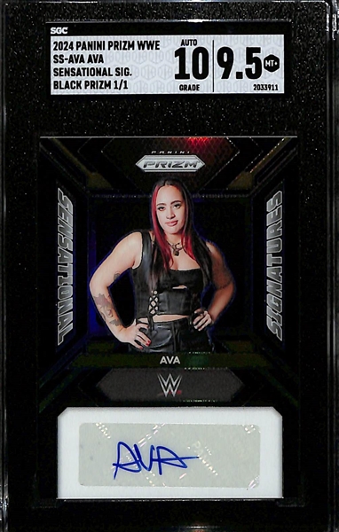 2024 Prizm WWE Ava Sensational Signatures Autograph Black 1/1 Graded SGC 9.5 (10 Auto)