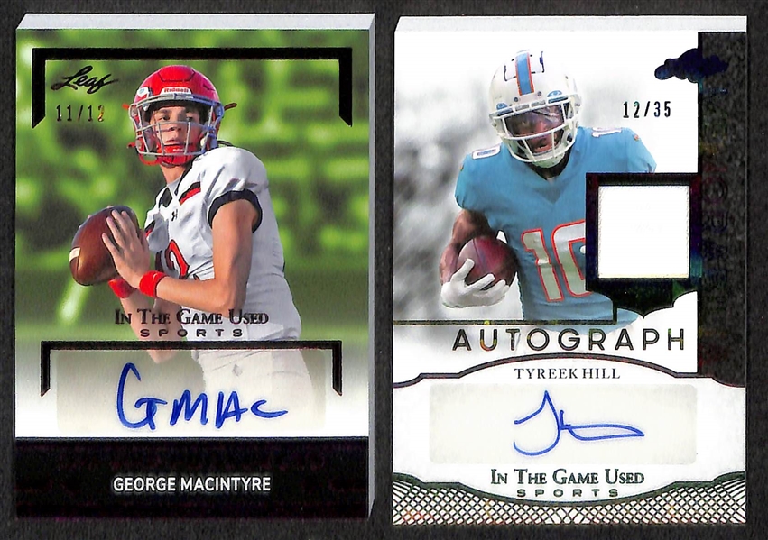 Lot of (5) 2024 Leaf Football Cards Including Joe Namath Decadence Emulsion Autograph #2/5 + more. 