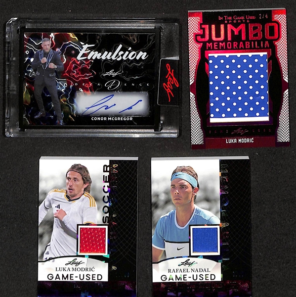 Lot of (4) 2024 Leaf Cards Including Conor McGregor Emulsion Autograph 1/1 + more