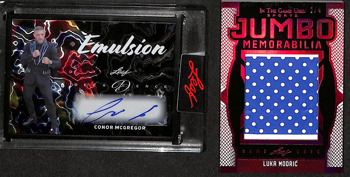 Lot of (4) 2024 Leaf Cards Including Conor McGregor Emulsion Autograph 1/1 + more
