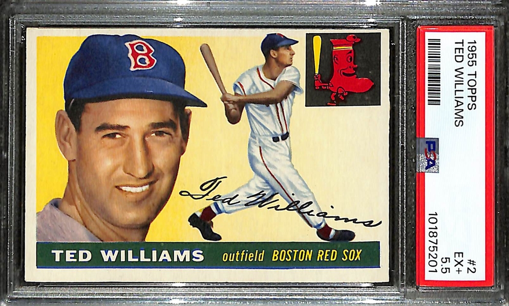 1955 Topps Ted Williams #2 Graded PSA 5.5