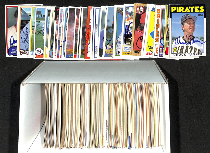 Lot of (200+) Signed Mostly Baseball Cards inc. Chuck Tanner, Roy Smalley, Dick Williams, Woodie Fryman, Jim Kaat, + (JSA Auction Letter)