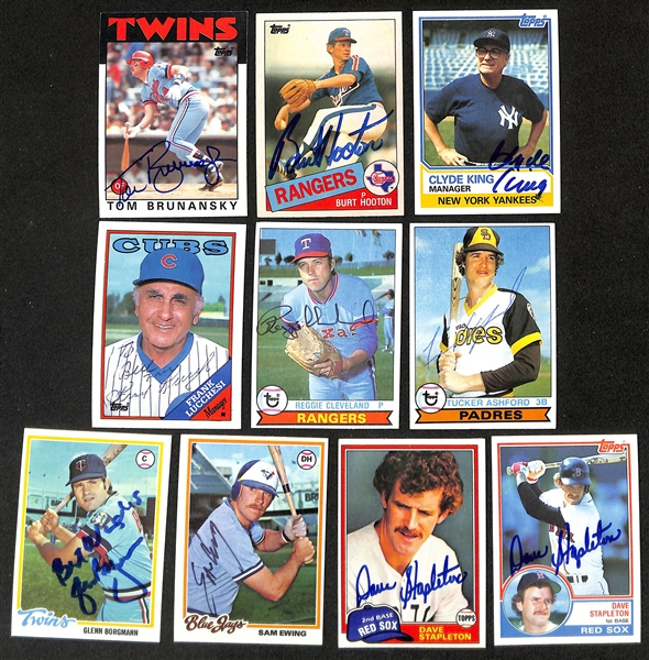 Lot of (200+) Signed Mostly Baseball Cards inc. Chuck Tanner, Roy Smalley, Dick Williams, Woodie Fryman, Jim Kaat, + (JSA Auction Letter)