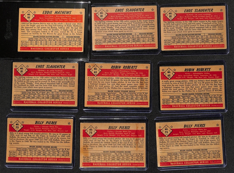 Lot of (60+) Assorted 1953 Bowman Color Cards w. Eddie Mathews #97 SGC 2.5
