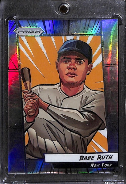 Lot of (2) 2023 Prizm Baseball Manga Case Hit Insert Cards- Babe Ruth, Greg Maddux