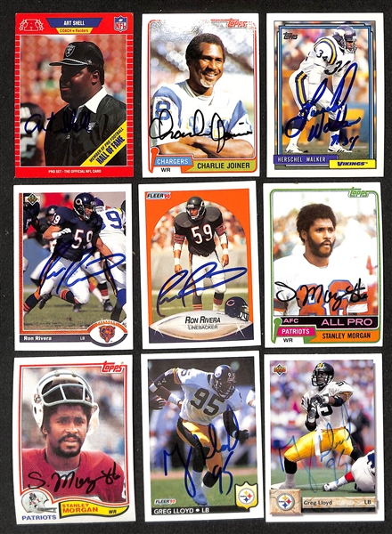 250+ Signed Football Cards w. Art Shell, Charlie Joiner, Herschel Walker, (2) Ron Rivera, (2) Stanley Morgan, (2) Greg Lloyd + (JSA Auction Letter)