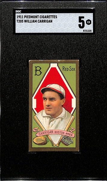 1911 T205 William Carrigan (Piedmont Back) Graded SGC 5