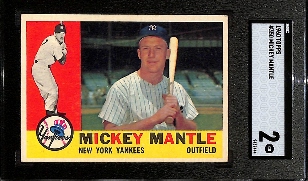 1960 Topps Mickey Mantle #350 Graded SGC 2