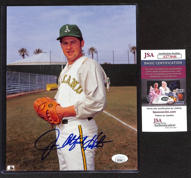 Lot of (6) HOFers Signed Baseball Memorabilia w. Lou Brock & Catfish Hunter all with JSA COA
