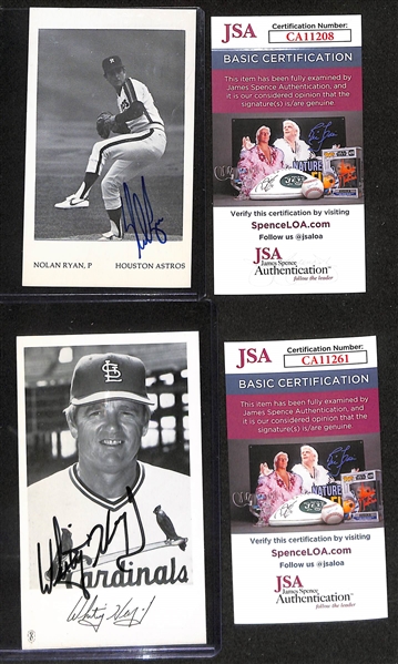 Lot of (6) HOFers Signed Baseball Memorabilia w. Lou Brock & Catfish Hunter all with JSA COA