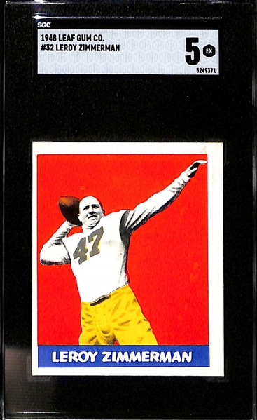 1948 Leaf Levi Jackson #5 & Leroy Zimmerman #32 (Both Graded SGC 5)