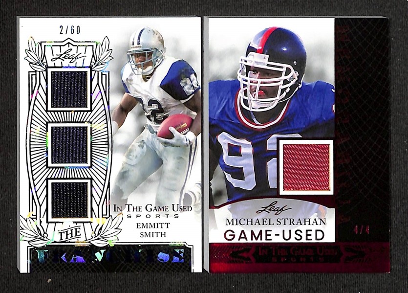 Lot of (8) Football Cards inc. 2023 Flawless Cameron Dicker Patch Autograph (#/5), 2023 Select Emmitt Smith Dragon Scale (#/70), 2023 Flawless Nick Chubb (#/20), +