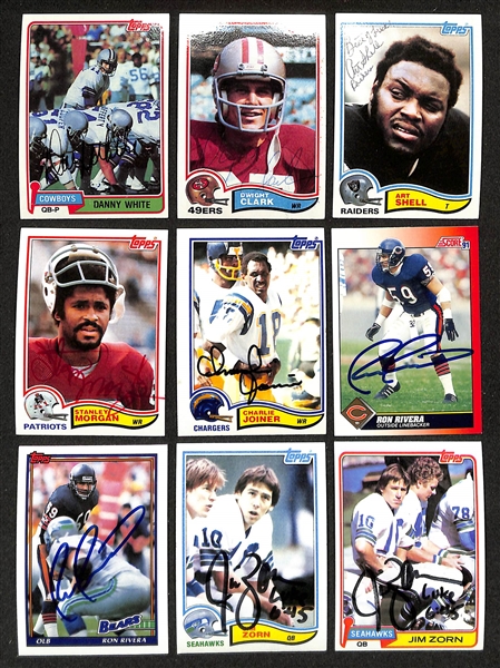 250+ Signed Football Cards w. Danny White, Dwight Clark, Art Shell, Stanley Morgan, Charlie Joiner, (2) Ron Rivera, + (JSA Auction Letter)