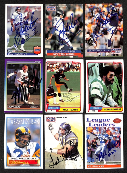 250+ Signed Football Cards w. Danny White, Dwight Clark, Art Shell, Stanley Morgan, Charlie Joiner, (2) Ron Rivera, + (JSA Auction Letter)