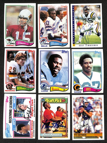 250+ Signed Football Cards w. Danny White, Dwight Clark, Art Shell, Stanley Morgan, Charlie Joiner, (2) Ron Rivera, + (JSA Auction Letter)